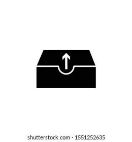 Outbox icon vector isolated on white background, logo concept of Outbox sign on transparent background, filled black symbol