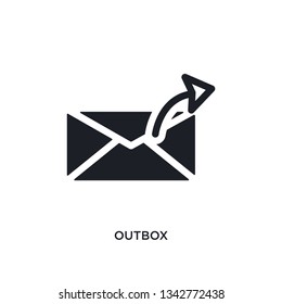 outbox isolated icon. simple element illustration from message concept icons. outbox editable logo sign symbol design on white background. can be use for web and mobile