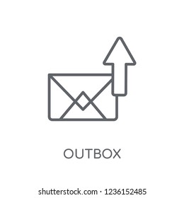 Outbox linear icon. Modern outline Outbox logo concept on white background from Communication collection. Suitable for use on web apps, mobile apps and print media.