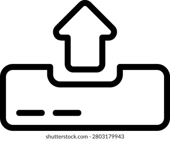 Outbox Modern Black Outline Icon Design