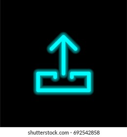Outbox send mail blue glowing neon ui ux icon. Glowing sign logo vector