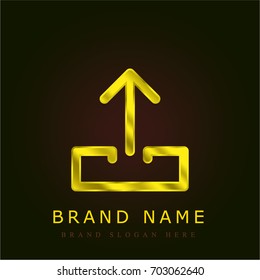 Outbox send mail golden metallic logo