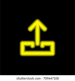 Outbox send mail yellow glowing neon ui ux icon. Glowing sign logo vector