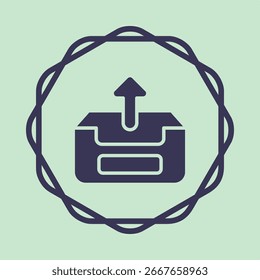 Outbox-Symbol trendy artwork nützlichen Vektor Illustration Kreis Design entzückend bunt background.eps