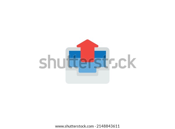 Outbox\
Tray Vector Isolated Emoticon. Outbox Tray\
Icon