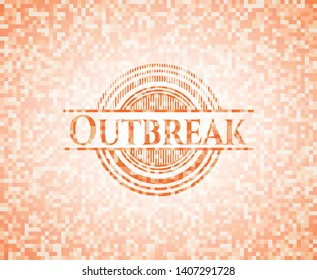 Outbreak abstract orange mosaic emblem