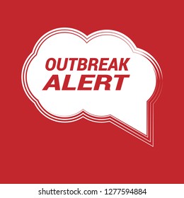 outbreak alert sign - label, speech bubble, banner