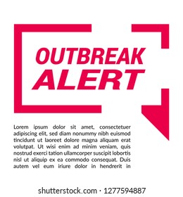 outbreak alert sign - label, speech bubble, banner
