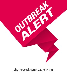 outbreak alert sign - label, speech bubble, banner