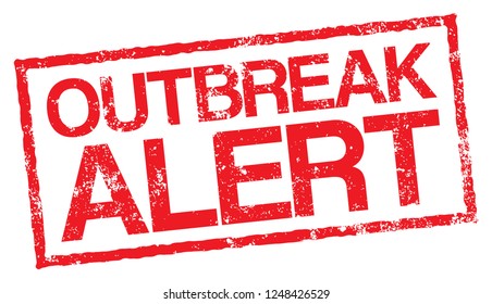 Outbreak Alert. Vector Red Stamp.