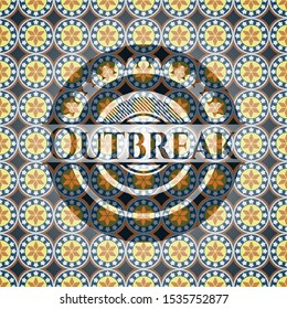 Outbreak arabesque emblem. arabic decoration.