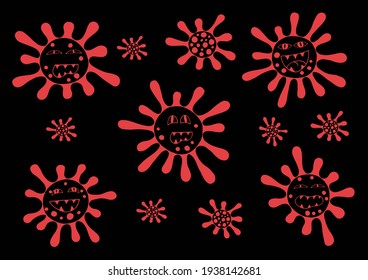 Outbreak coronavirus. Vector of viruses on white background. Bacteria, virus. Coronavirus