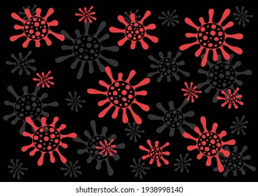 Outbreak coronavirus. Vector of viruses on white background. Bacteria, germs microorganis. Coronavirus