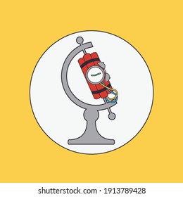 señal de brote de coronavirus del globo. detener el concepto de pandemia del virus Corona. no esperar creativo. Ilustración epidémica de bomba de tiempo o símbolo de alarma arte aislado de diseño plano vector de infección global