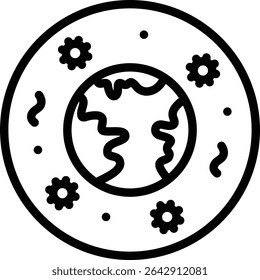 outbreak icon illustration design with outline, this is not made from any AI generation