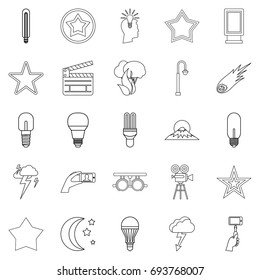 Outbreak icons set. Outline set of 25 outbreak vector icons for web isolated on white background