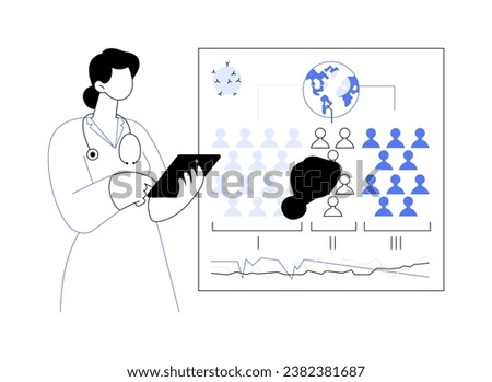 Outbreak investigation abstract concept vector illustration. Physician deals with outbreak pandemic investigation, control of infectious diseases, public health medicine abstract metaphor.