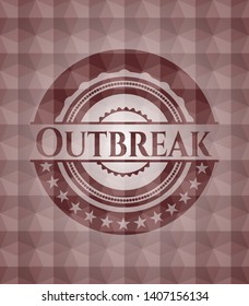 Outbreak red seamless geometric emblem.