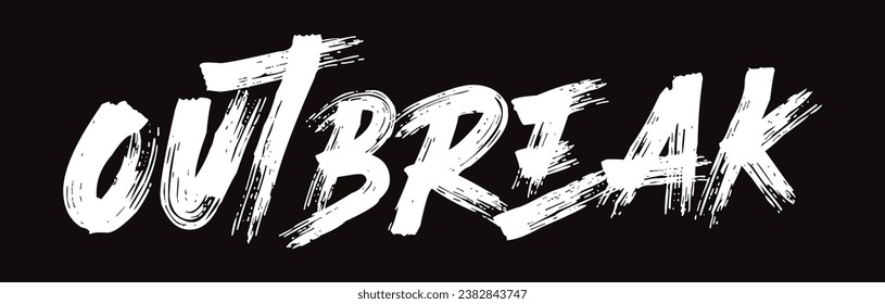 outbreak text on black background.