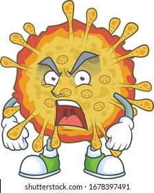 Outbreaks coronavirus mascot design concept showing angry face