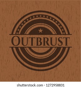 Outbrust wood emblem. Vintage.