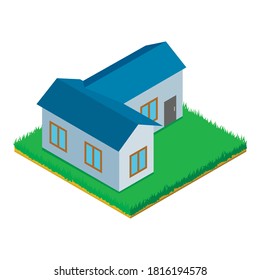 Outbuilding icon. Isometric illustration of outbuilding vector icon for web