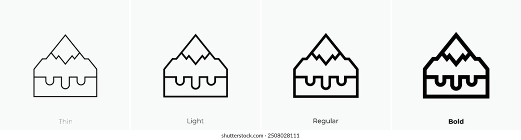 outburst flood icon. Thin, Light Regular And Bold style design isolated on white background