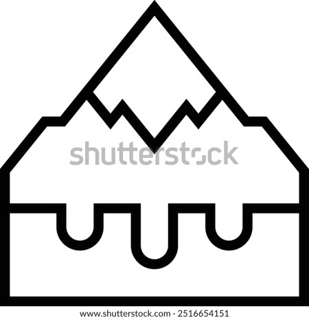 outburst flood icon. Thin linear style design isolated on white background