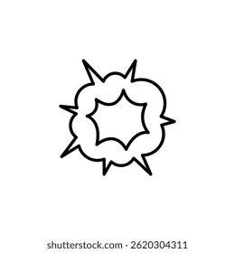 Outburst Icon Line Art Representation of Chaotic Bursting Energy