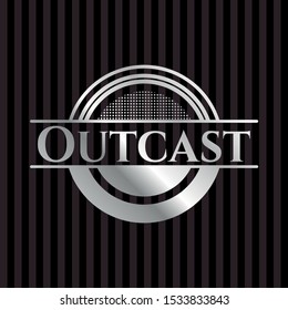 Outcast silver badge or emblem. Vector Illustration. Mosaic.