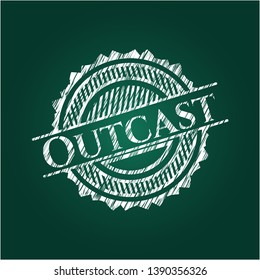 Outcast written with chalkboard texture. Vector Illustration. Detailed.