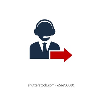 Outcome Call Center Icon Logo Design Element