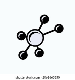 Outcome Icon, Result, Output Symbol. Atom, Science Logo Type  - Vector