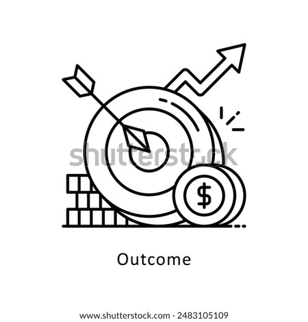 Outcome vector  outline icon style illustration. Symbol on White background EPS 10 File