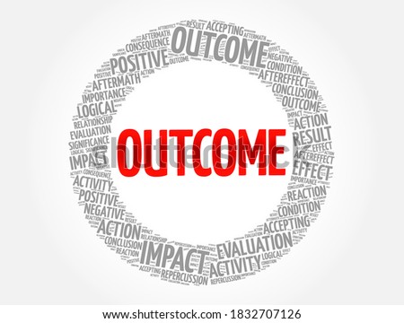 Outcome word cloud collage, concept background
