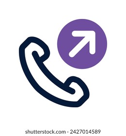 icono de llamada saliente. icono de tono dual vectorial para su sitio web, móvil, presentación y diseño de logotipo.
