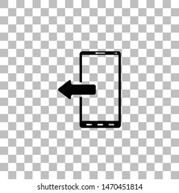 Outcoming calls. Black flat icon on a transparent background. Pictogram for your project