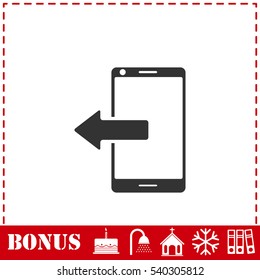 Outcoming calls icon flat. Simple vector symbol and bonus icon