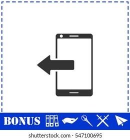 Outcoming calls icon flat. Simple vector symbol and bonus icon
