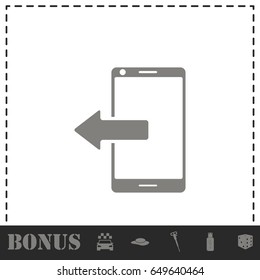 Outcoming calls icon flat. Simple vector symbol and bonus icon