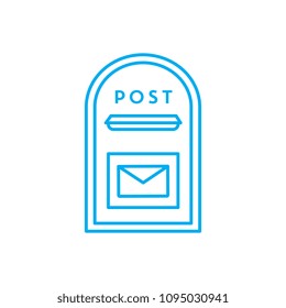 Outcoming correspondence linear icon concept. Outcoming correspondence line vector sign, symbol, illustration.