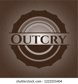 Outcry realistic wooden emblem