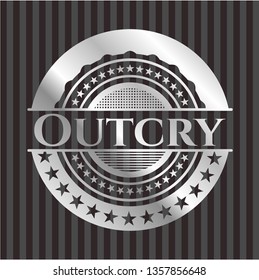 Outcry silver badge or emblem
