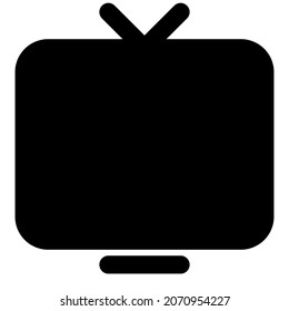 Outdated CRT television set with antenna system