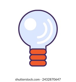 Outdated electric lamp. Replacement of outdated equipment and lighting fixtures with modern innovative ones. Simple colored stroked vector icon isolated on white background
