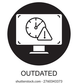 Outdated Icon, Obsolete Technology Illustration, Old System Icon Design, Legacy Software Graphic, Antiquated Concept Artwork, vector