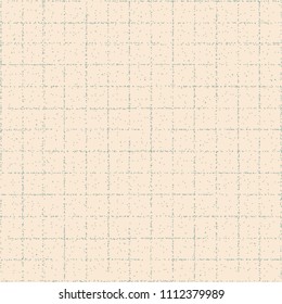 Outdated paper in squares. Vintage background with dotted grid. Vector illustration.