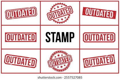 OUTDATED rubber stamp on white background. OUTDATED Stamp.