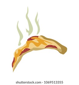 Outdated smelly pizza, recycling garbage concept, utilize waste vector Illustration on a white background