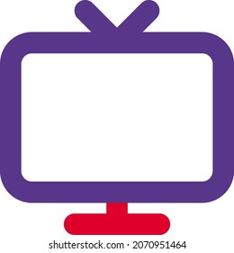 Outdated technology television set with a dual antenna